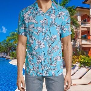 Tropical Printed Button Up Shirt NWT